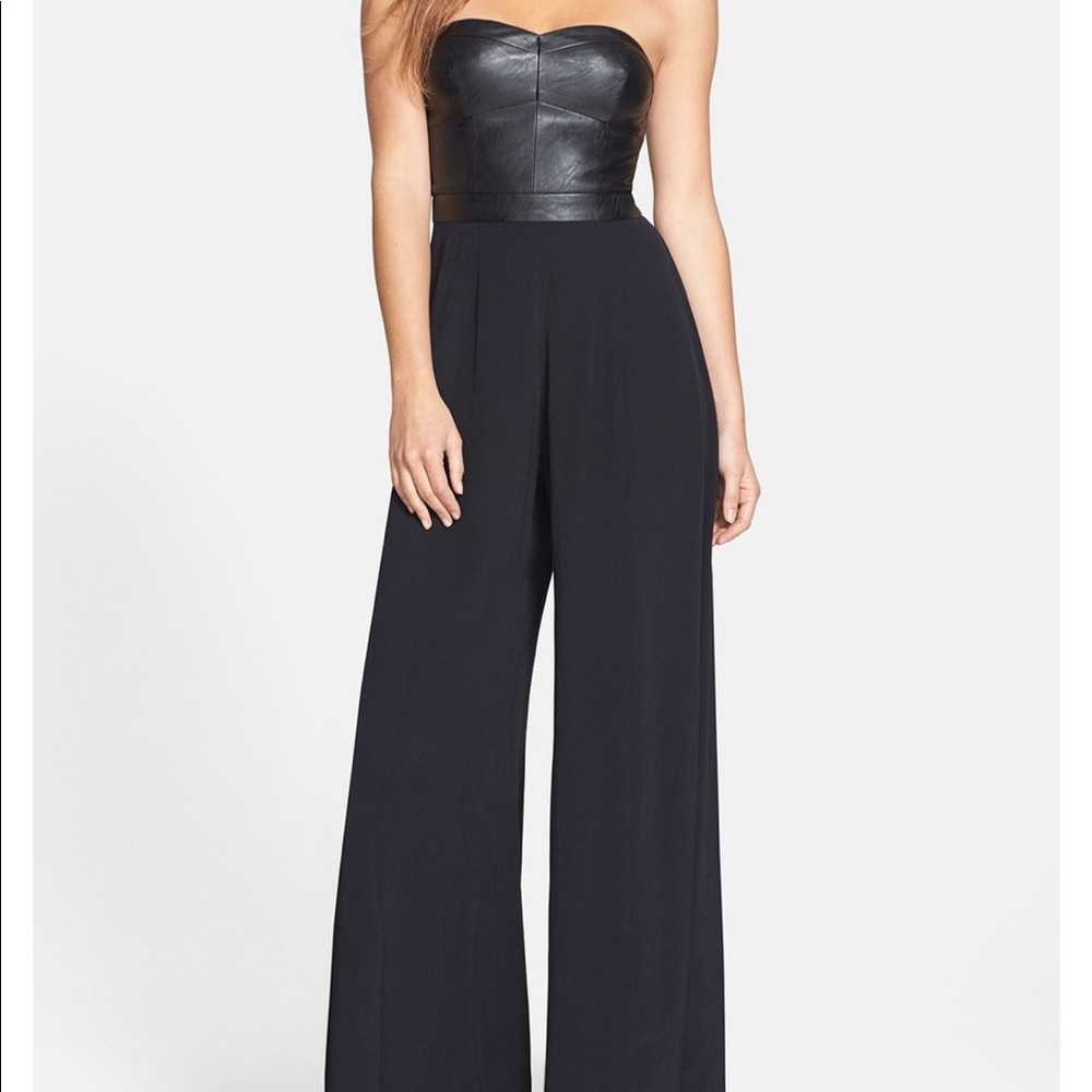 ASTR- Faux Leather Black Jumpsuit- worn once